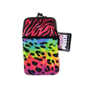 Colorful & Fun Neoprene Cigarette Pouch with Snap Clasp Closure